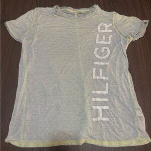 Tommy Hilfiger Women Thin T-Shirt Sheer Logo Size XL